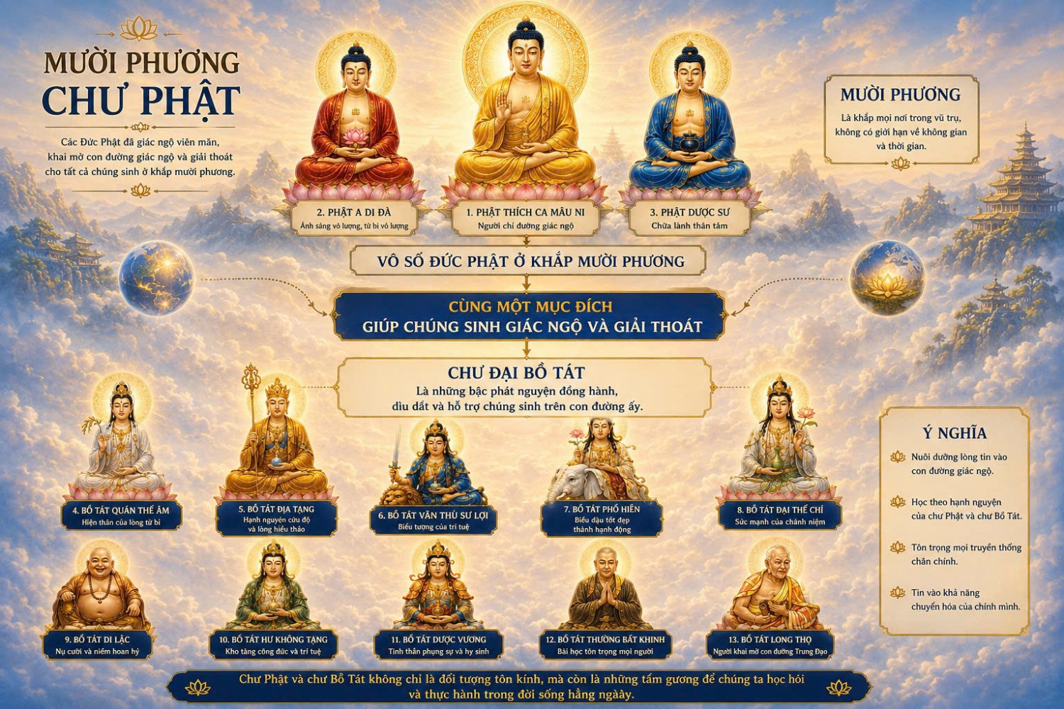"Mười phương chư Phật không làm cho chúng ta bối rối vì có nhiều danh hiệu, mà giúp chúng ta nhận ra rằng trí tuệ và lòng từ bi luôn hiện diện khắp mọi nơi."