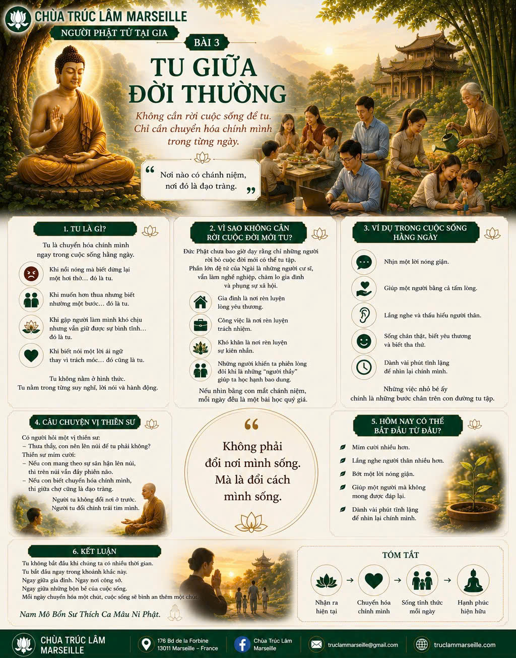 🌿 NGƯỜI PHẬT TỬ TẠI GIA BÀI 3: TU GIỮA ĐỜI THƯỜNG
