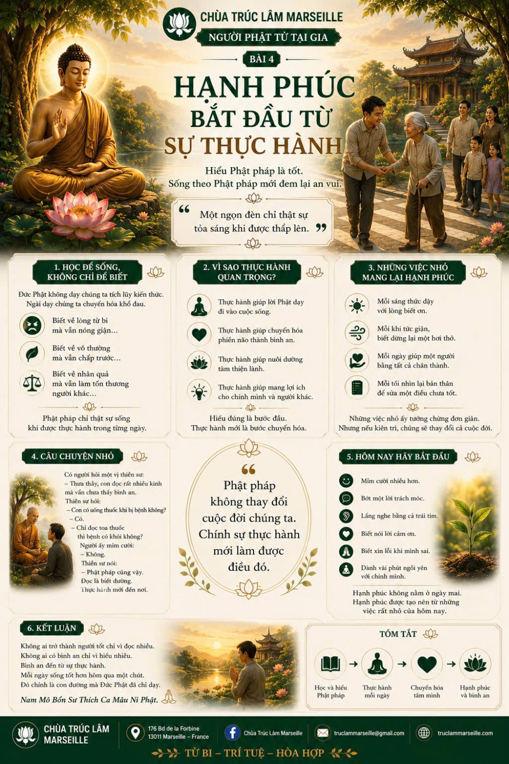 🌿NGƯỜI PHẬT TỬ TẠI GIA BÀI 4: HẠNH PHÚC BẮT ĐẦU TỪ SỰ THỰC HÀNH