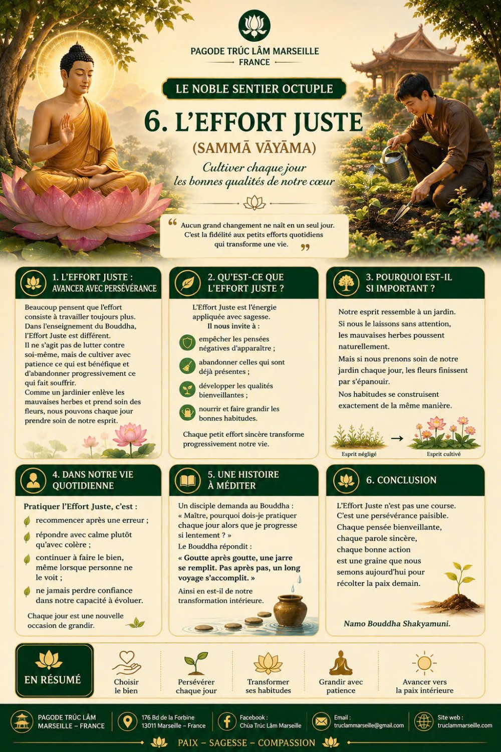 LE NOBLE SENTIER OCTUPLE 6. L'EFFORT JUSTE (SAMMĀ VĀYĀMA)