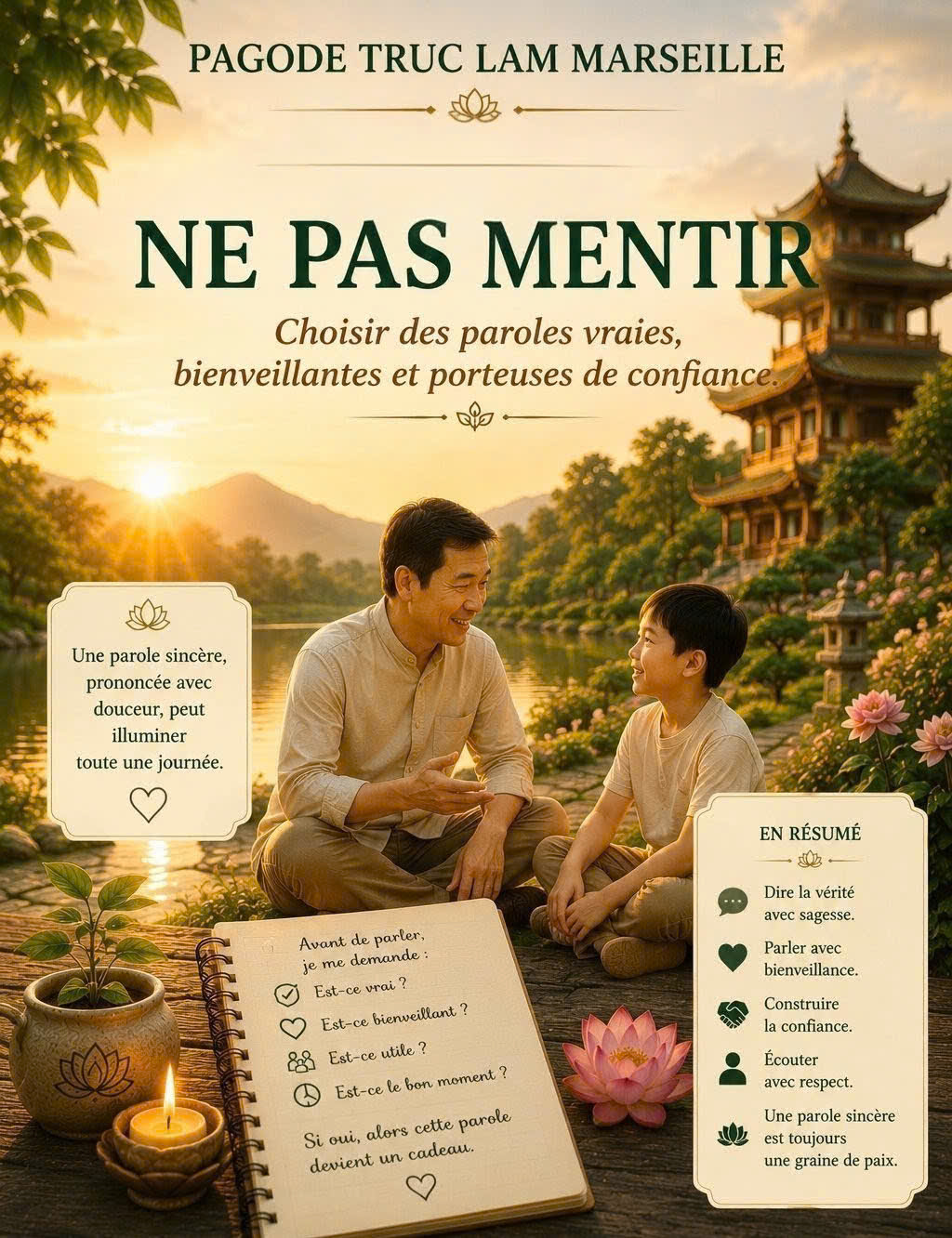 LES CINQ PRÉCEPTES - NE PAS MENTIR