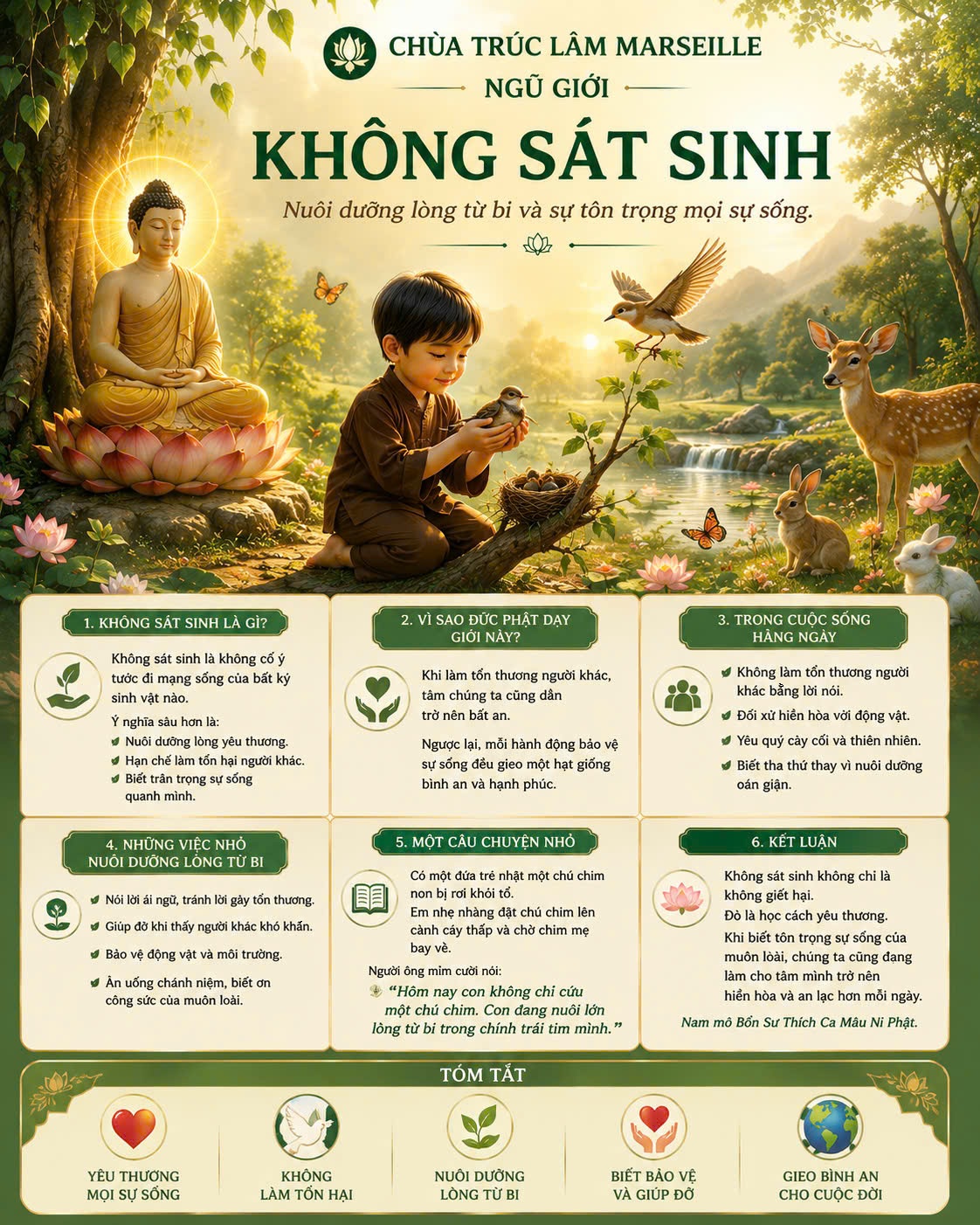 NGŨ GIỚI - KHÔNG SÁT SINH