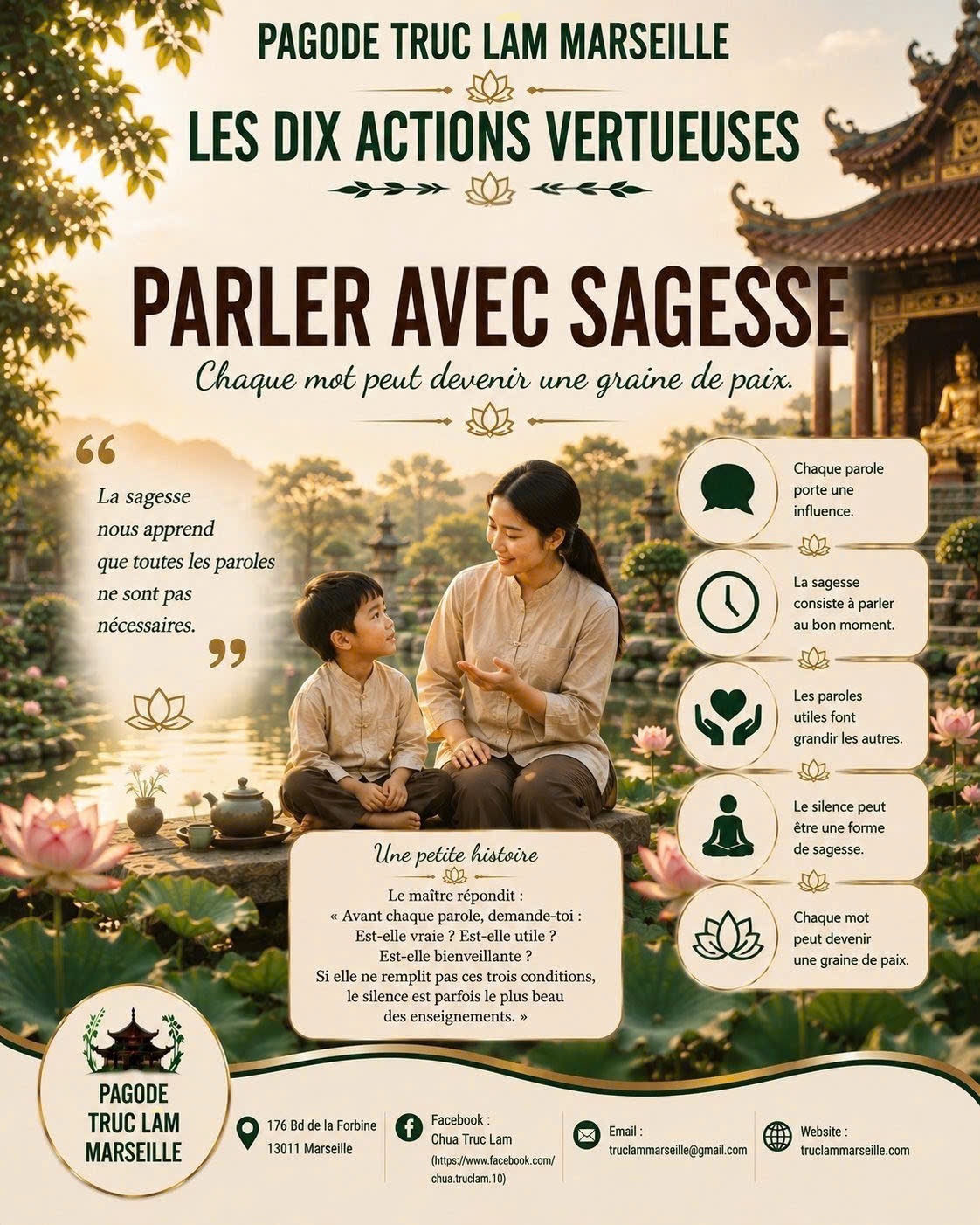 LES DIX ACTIONS VERTUEUSES - PARLER AVEC SAGESSE