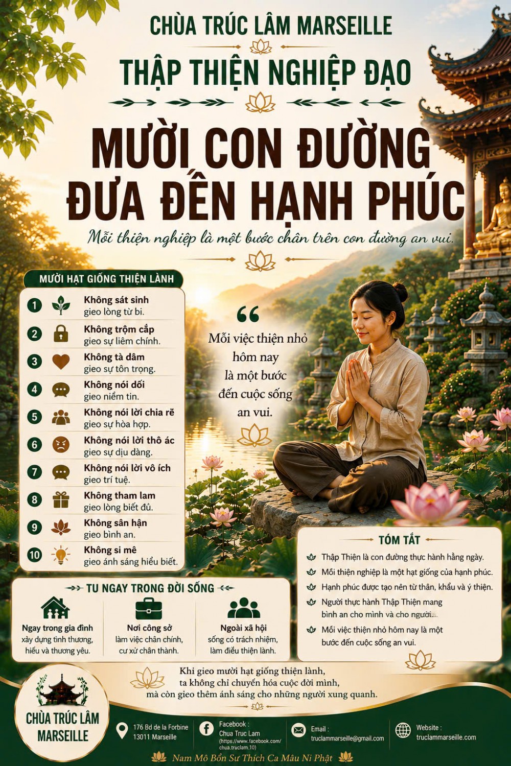 THẬP THIỆN NGHIỆP ĐẠO - MƯỜI CON ĐƯỜNG ĐƯA ĐẾN HẠNH PHÚC