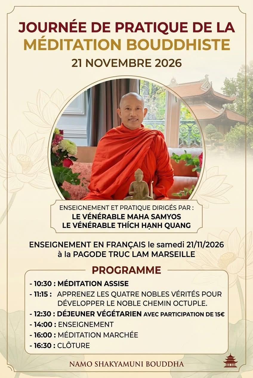 Journée de pratique de la méditation bouddhiste – 21 novembre 2026